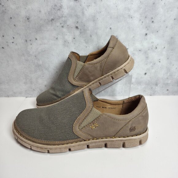 Born Sawyer Taupe Mens Slip-On Shoes Size 9 M Leather/Fabric Upper main image 11